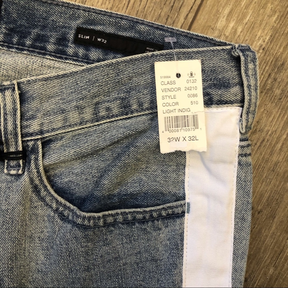 PacSun Slim Fit Side Stripe Light Indigo Jeans NWT - Picture 2 of 5